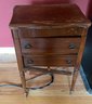 Lot 241 - Vintage Buttons With Sewing Stand Cabinet PROJECT PIECE Needs TLC