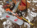 Lot 275 - Red Radio Flyer Wagon Filled With Toys - LL Bean Ski Poles, Baseball Gloves