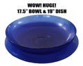 Lot 264-  WOW! HUGE! Vintage Cobalt Blue Glass Bowl & Charger Plate