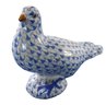 Lot 243-  Collectible Blue & White Porcelain Fishnet Pattern Bird - Gold Beak Figurine