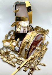 Lot 39- Womens Watch Watches Goldtone Mixed Lot Of 29 Wristwatches Timepieces
