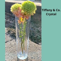 Lot M63A - Signed TIFFANY & Co. Heavy Crystal Glass Cylinder Vase