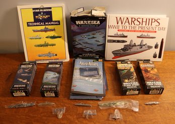 Lot 239CAN- 'warships WWII To Present Day' Books & War At Sea Game - New - Star Blazers - Axis & Allies