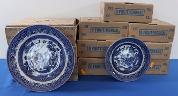 Lot 275- Churchill Blue Willow England 20 Piece Bowl Set - New In Box