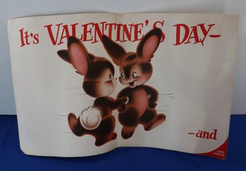 Lot 287- Very Large Valentines Day Bunny Card 'you've Got Me All In Aquiver' - Ephemera