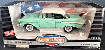 Lot 104 - ERTL American Muscle Series Diecast, 1/18' 1957 Chevy Bel Air Sport Coupe, MIB, NOS.