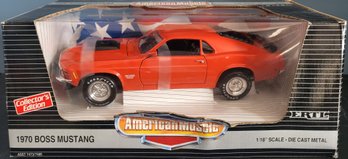 Lot 105 - Diecast ERTL, American Muscle Series, 1/18' Scale, 1970 BOSS Ford Mustang, Red Car