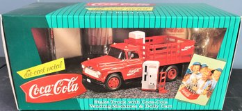 Lot 112 - NOS ERTL Diecast Coca- Cola Truck W/vending Machines & Dolly Cart.