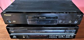 Lot 179 - Lot Of 2 Media Components.  Pioneer Elite Blu Ray & Denon 5-disc CD Players
