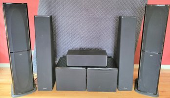Lot 183 - Amazing Mirage Omni Polar Surround Sound Speakers Arrangement, 7 Pieces Total
