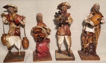 Lot 105 - Vintage Set Of Four Paper Mache Folk Art Utilitarian Mexican Themed Figures