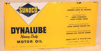 Lot 120 - 1956 Sunoco Dynalube Oil Can Flat Sign Old Tin Sign