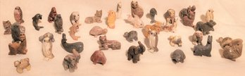 Lot 121 - Wonderful Group Of Tiny 39 Hand Carved Marble Stone Animal Mini Figurines