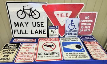 Lot 105 - Vintage Street Signs Lot Of 12 Metal Signs... Yield This Way!