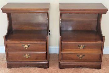 Lot 102 - Monitor Furniture Co. Dark Maple Pair Of End Tables Night Stands