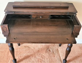 Lot 105 - Dark Maple Mahogany Spinet Desk Writing Table