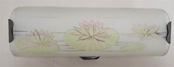 Lot 114 - Vintage Lilly Pad Reverse Paint Wall Light Fixture Floral Design