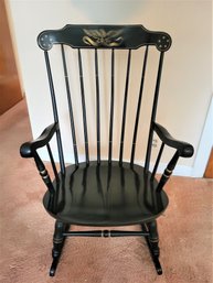 Lot 115 - S. Bent And Bros Black Federal Rocking Chair - Eagle & Stars - Nice Shape!