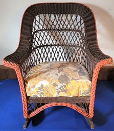 Lot 129 - Vintage Wicker Rocking Chair