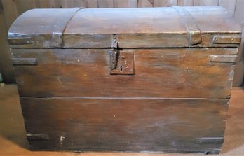 Lot 132 - Large Antique Steamer Trunk - All Wood