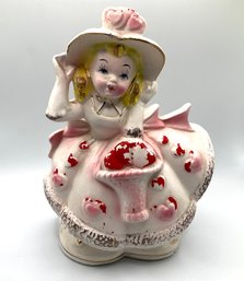 Lot 17- Giftware By Nancy Pew Vintage Valentine Girl Planter - Japan