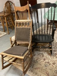Lot 187- Vintage Lot Of Three Rocking Chairs - Salem State College