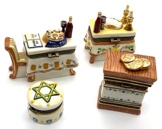 Lot 6- Trinket Box Collection Jewish Jacob Rosenthal Judaica Lot Of 4