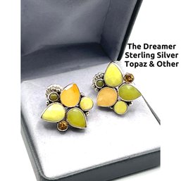 Lot 115- The Dreamer Sterling Silver Topaz And Other Stones Earrings