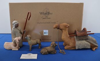Lot 282- Willow Tree 'shepherd And Stable Animals' Nativity Figurines - New In Box