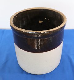 Lot 213-  Two-tone Stoneware Crock Planter - Vintage