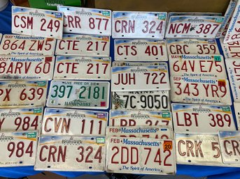 Lot 152- License Plate Lot- Canada Massachusetts Maine - Collection Of 38 Plates