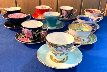 Lot 136- Vintage Tea Cup Collection Windsor Royal Stafford Adderly Aynsley Paragon Lot Of 10