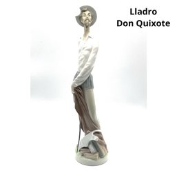 Lot M45- Lladro Don Quixote Standing Figurine Sword Armor And Books At Feet