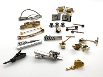 Lot M4- Mixed Mens Lot - Vintage Swank Tie Clips & Cuff Links