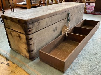 Lot 128- Hand Crafted Antique Wood Tool Carry Box