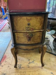 Lot 21- Black Marble Top 2 Drawer Side Table
