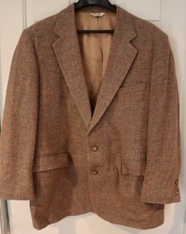 Lot CV13- Puritan Clothing Of Cape Cod Brown Wool Herringbone Men's Suit Coat - Size 42R