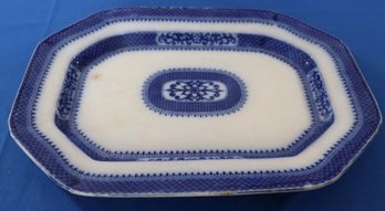 Lot 250-  Antique Pekin Flow Blue Stoneware 15.5 Inch Platter - England