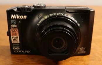 Lot 242- Nikon Cool Pix S8100  Digital Camera - 12.1 Mega Pixel - 10x Optical Zoom With Battery