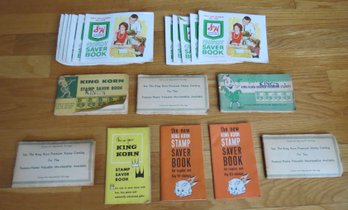 Lot 22CV- 8 King Korn Saver Books & 11 S & H Green Stamps Books -   Various Stamps Filled