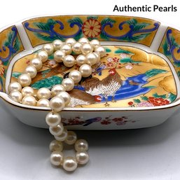 Lot 40- Authentic Pearls Jade Tree Takahashi Trinket Dish With Chickens