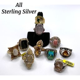 Lot 32- Sterling Silver 925 Rings - STS TJC Sizes 8 & 9 Lot Of 10