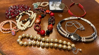Lot 146B- Jewelry Lot - Necklaces And Bracelet Lot Of 12