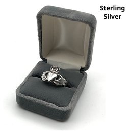 Lot M56- Sterling Silver Irish Claddagh Mens Ring Size 10 1/2-11