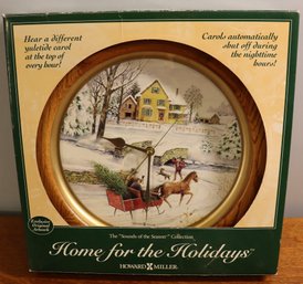 Lot 232-  Howard Miller 'home For The Holidays' Caroling Golden Oak Clock - New In Box -1999