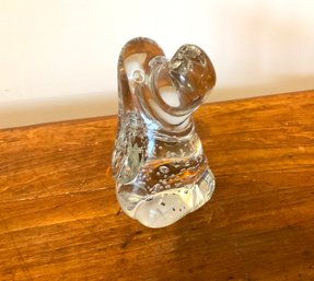 Lot 93- Pooch Paperweight Clear Bubble Glass - Sitting Dog