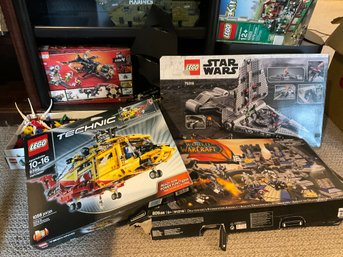 Lot 252- WOW! Lego Technic Helicopter Sealed Shelf Of Legos Ninjago Sealed Star Wars World Warcraft