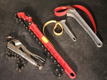 Lot 214- 4 Piece Clamp Lot Set - Klein - Vice Grip - Pittsburgh