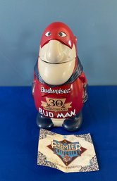 Lot 58- 1999 Budweiser Bud Man 30th Anniversary Stein Limited Edition