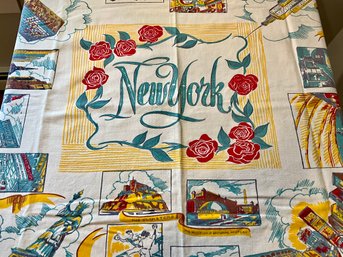Lot 107SES- NEW YORK Mid Century Tablecloth - Amazing!